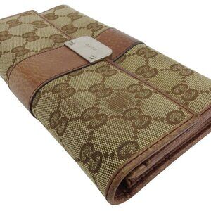 GUCCI Purse Beige Brown Silver Women Authentic secondhand
